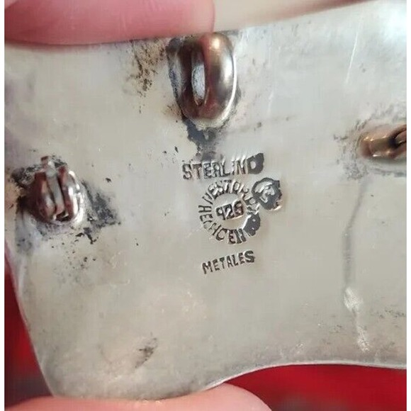 Vintage Lot Signed Nestor TAXCO Mexican Sterling Mixed Metals Brooch Earrings - Picture 6 of 10